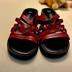 Flats shoes 6.5 burgundy and black